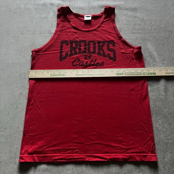 Crooks & Castles Sleeveless Graphic Tank Top Shirt Men Size Medium Red Logo - Picture 5 of 7
